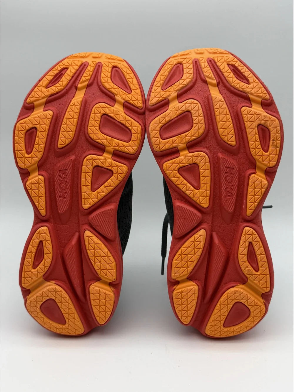 Hoka Bondi 8 Men's Running Shoes Castlerock Flame Gray Red, Size 7.5